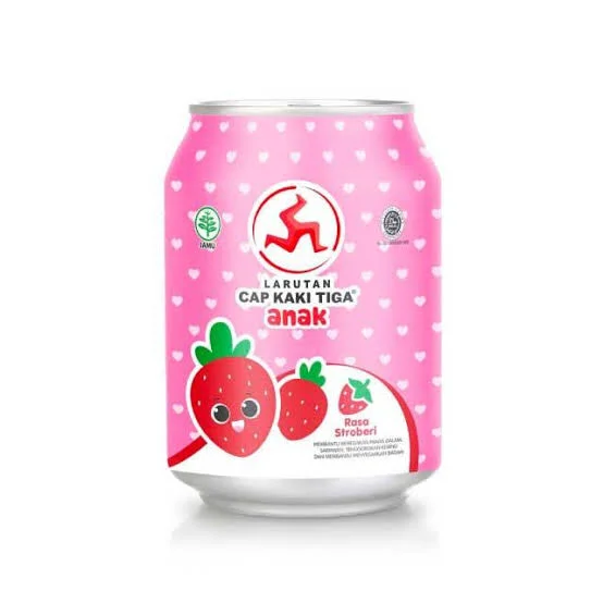 Larutan Cap Kaki Tiga  Anak Strawberry 238 ml 